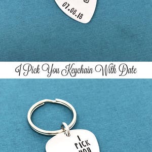 I Pick You Guitar Pick, Valentines Day Gift, Husband Gift, Boyfriend Gift, Fathers Day Gift, Guitar Pick Keychain, Custom Hand Stamped Gift image 3