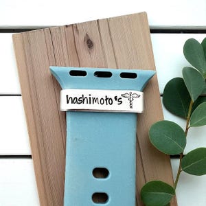 Charms de reloj personalizados, Charm de alerta médica para correa de reloj, Etiqueta de identificación médica para brazalete de reloj inteligente, Alergias, Diabético, Epiléptico, Charm personalizado imagen 9