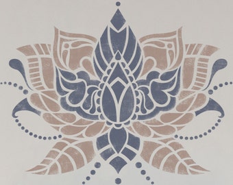 Indian Flower Stencil - Indian-Style Stencil - Furniture Stencil - Wall Painting Stencils- Large Mandala Stencils- StencilsLAB