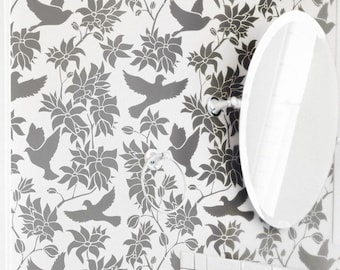 EMILIA- Chinoiserie pattern Wall Stencil- Large Reusable Allover Wall Stencil