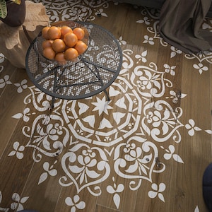 Mandala Floor Stencil- Furniture Decor Stencil- Large Reusable Wall Stencil