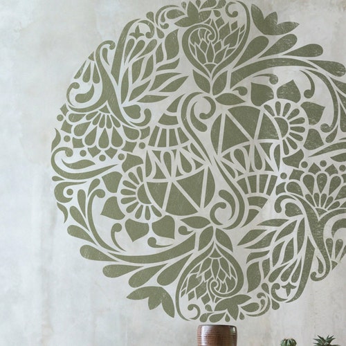Floral Mandala Painting Stencil Furniture Painting Stencil Etsy
