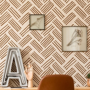 MAURICE- Wall Painting Stencil- Modern Brick Wall Pattern Stencil- Reusable Allover Stencil- Perfect choice for beginners