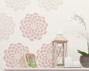 Round Flower Wall Stencil – StencilsLAB Wall Stencils