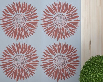 Sunflower wall stencil - Wall Decor. Customizable sizes.- StencilsLAB