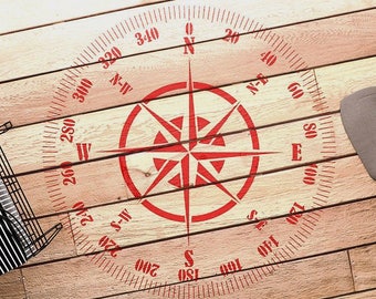 Compass Stencil - Large Compass Stencil - Circular Stencil - Large Wall and Floor Stencil- Large Mandala Stencils- StencilsLAB