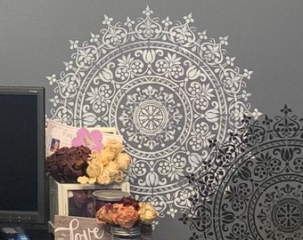 Mandala Wall Stencil- Large Medallion Wall Stencil- Large Reusable Stencil For Painting