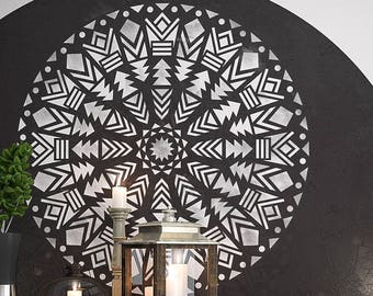Native Mandala Stencil- Large Wall Stencils- Wall Art Stencil- Large Mandala Stencils- StencilsLAB