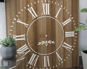 Clock Stencil- Roman Numerals Clock Stencil- Large Reusable Stencil- Available in Several Sizes