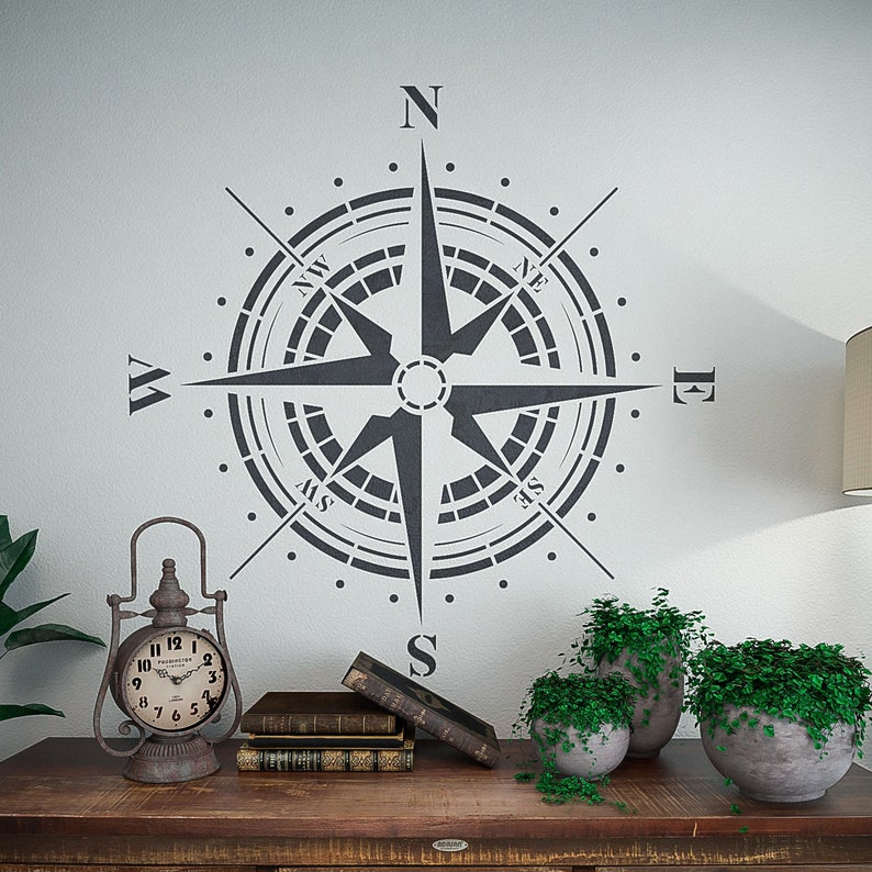 Traveler Compass Rose Stencil Reusable Stencil For Painting Wall and Floor Stencil Large Mandala Stencils StencilsLAB image 4