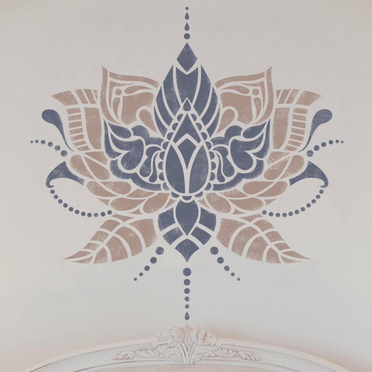 Indian Flower Stencil Indianstyle Stencil Furniture Etsy