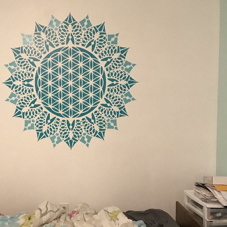 Mandala Stencil Flower of Life Stencil for Painting Yoga Etsy