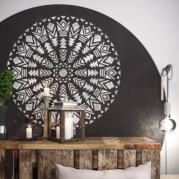 Large Mandala Wall Mural Stencils Painting DIY Mandalas Wall Art