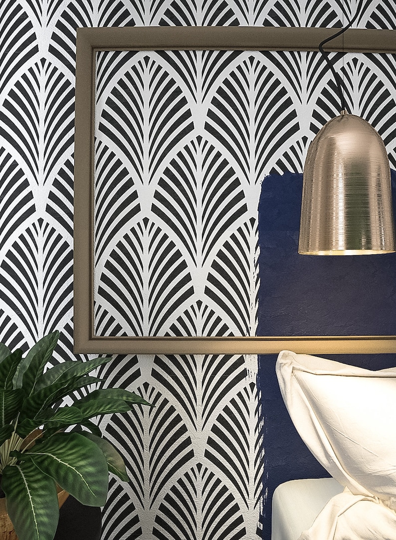 Decorative Seamless Wall Stencil Large Stencil Reusable Etsy