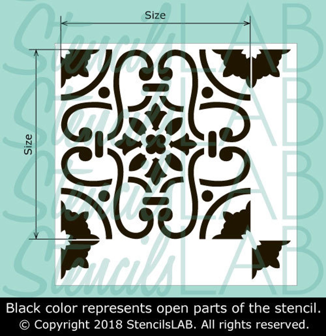 SARITA Spanish Tile Stencil Reusable Stencil For Painting Etsy