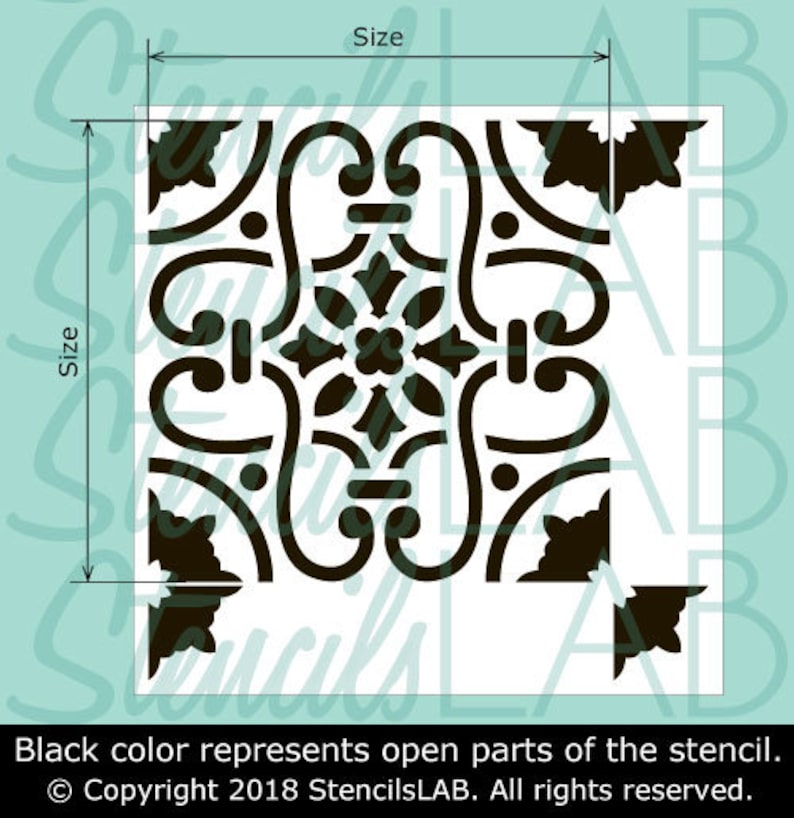 SARITA Spanish Tile Stencil Reusable Stencil For Painting Etsy