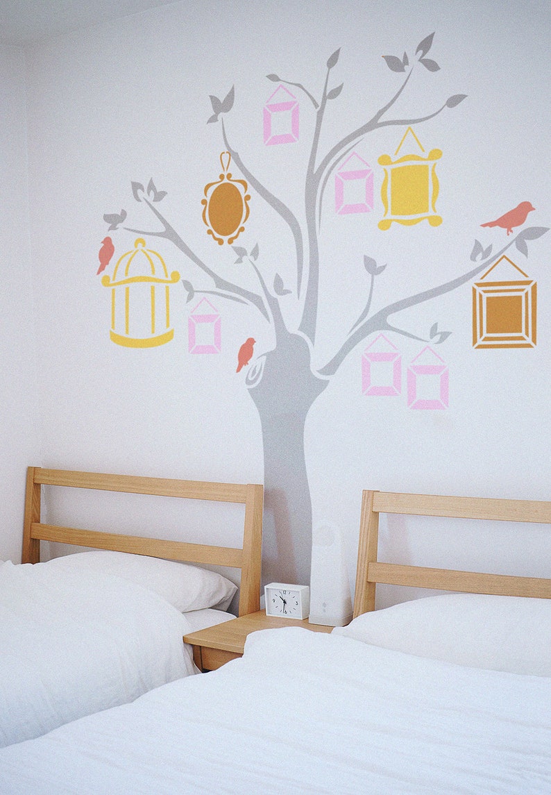 FAMILY TREE wall stencils pack large wall stencils tree wall Etsy