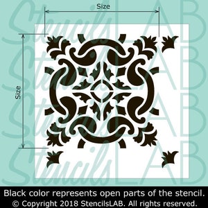 GRACIA Portuguese Tile Stencil Spanish Tile Stencil Reusable Tile Stencils Wall And Floor Stencils StencilsLAB Tile Stencils image 6