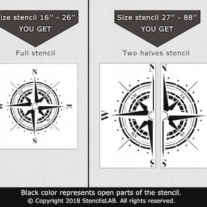 Traveler Compass Rose Stencil Reusable Stencil For Painting Wall and Floor Stencil Large Mandala Stencils StencilsLAB image 10