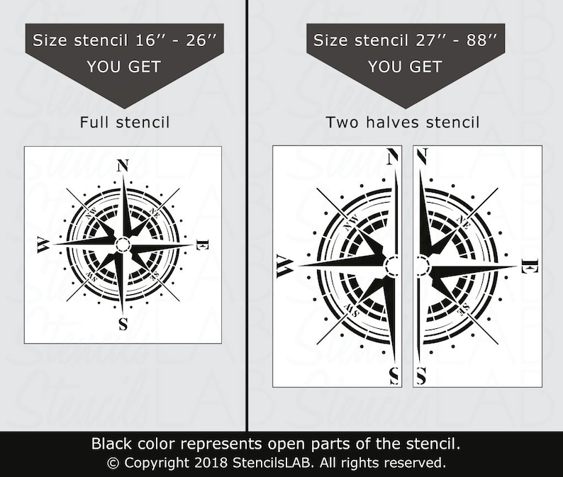 Traveler Compass Rose Stencil Reusable Stencil For Painting Wall and Floor Stencil Large Mandala Stencils StencilsLAB image 10