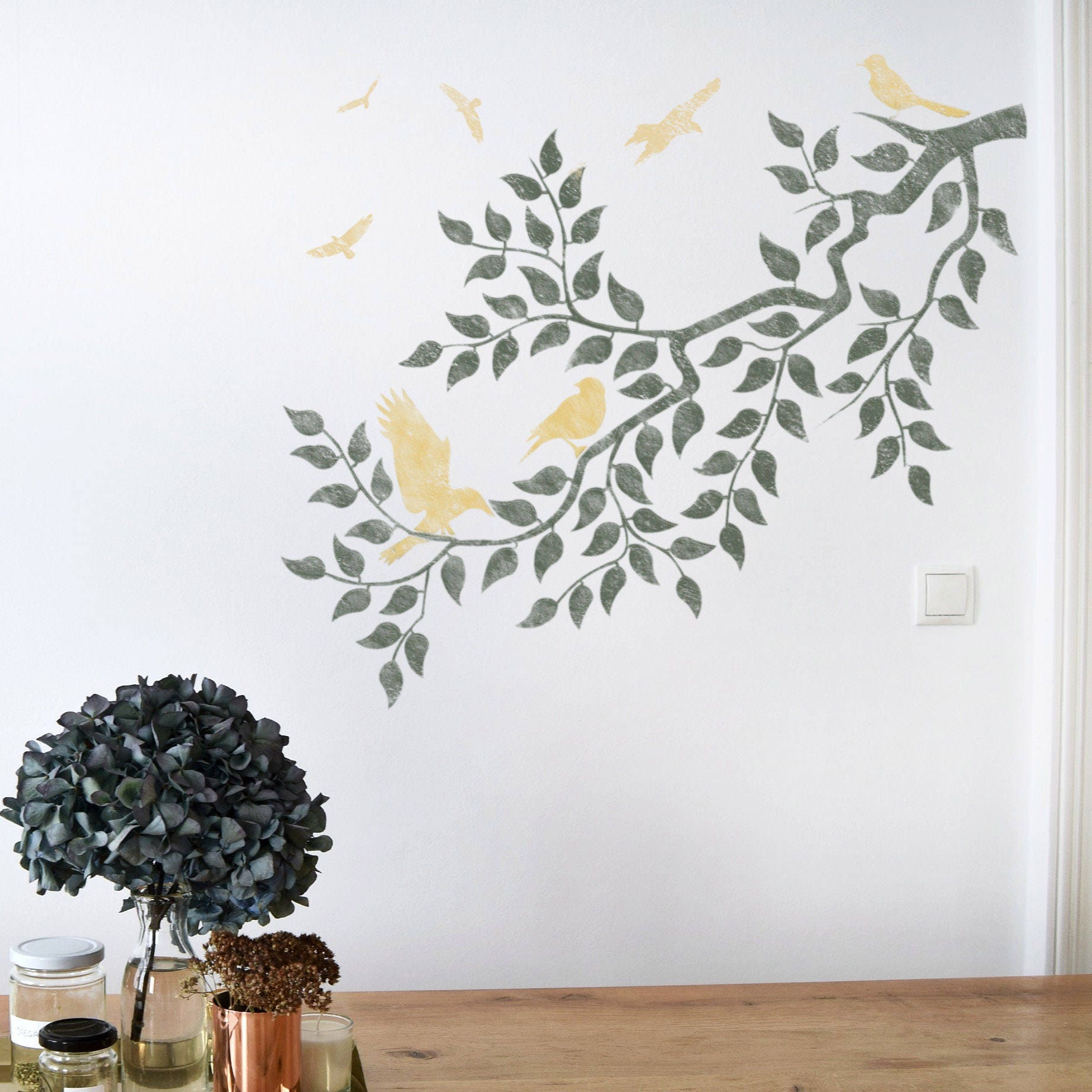 Vine Stencil Leaf Twig Leaves Tree Branch Garden Wall DIY Craft Art Signs  Joanie