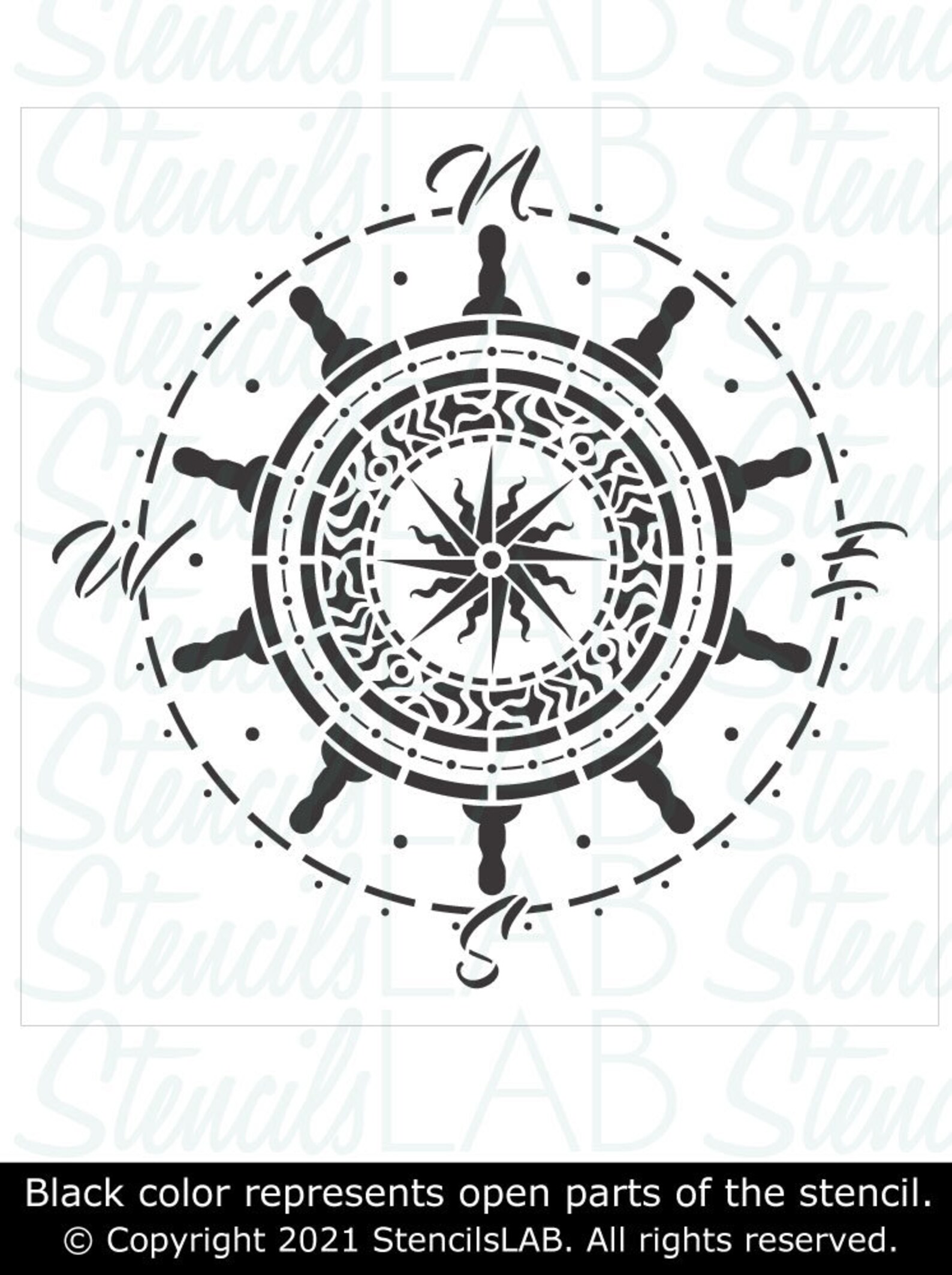 MARINER Compass Rose Stencil Large Floor Painting Stencil | Etsy