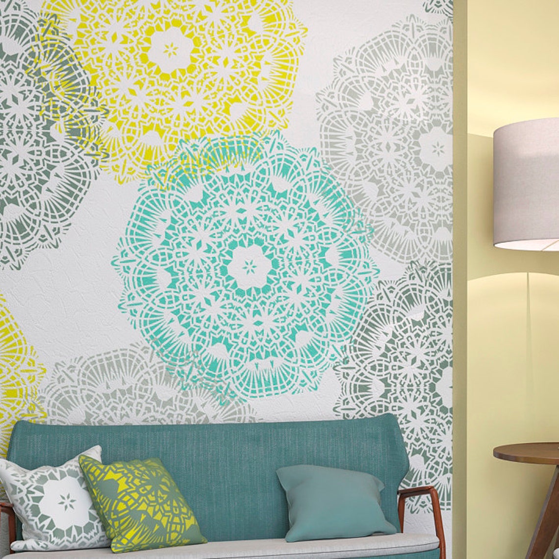 Mandala Style Stencil Mandala Stencil Para Paredes Grandes | Etsy