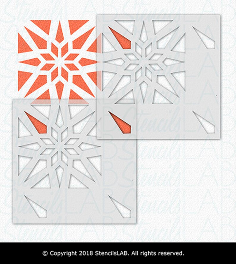 Modern Geometric Tile Stencil Tile Stencils Floor & Wall Etsy Australia