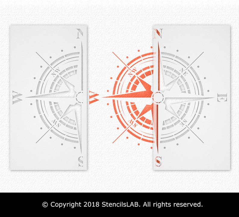 Traveler Compass Rose Stencil Reusable Stencil For Painting Wall and Floor Stencil Large Mandala Stencils StencilsLAB image 9