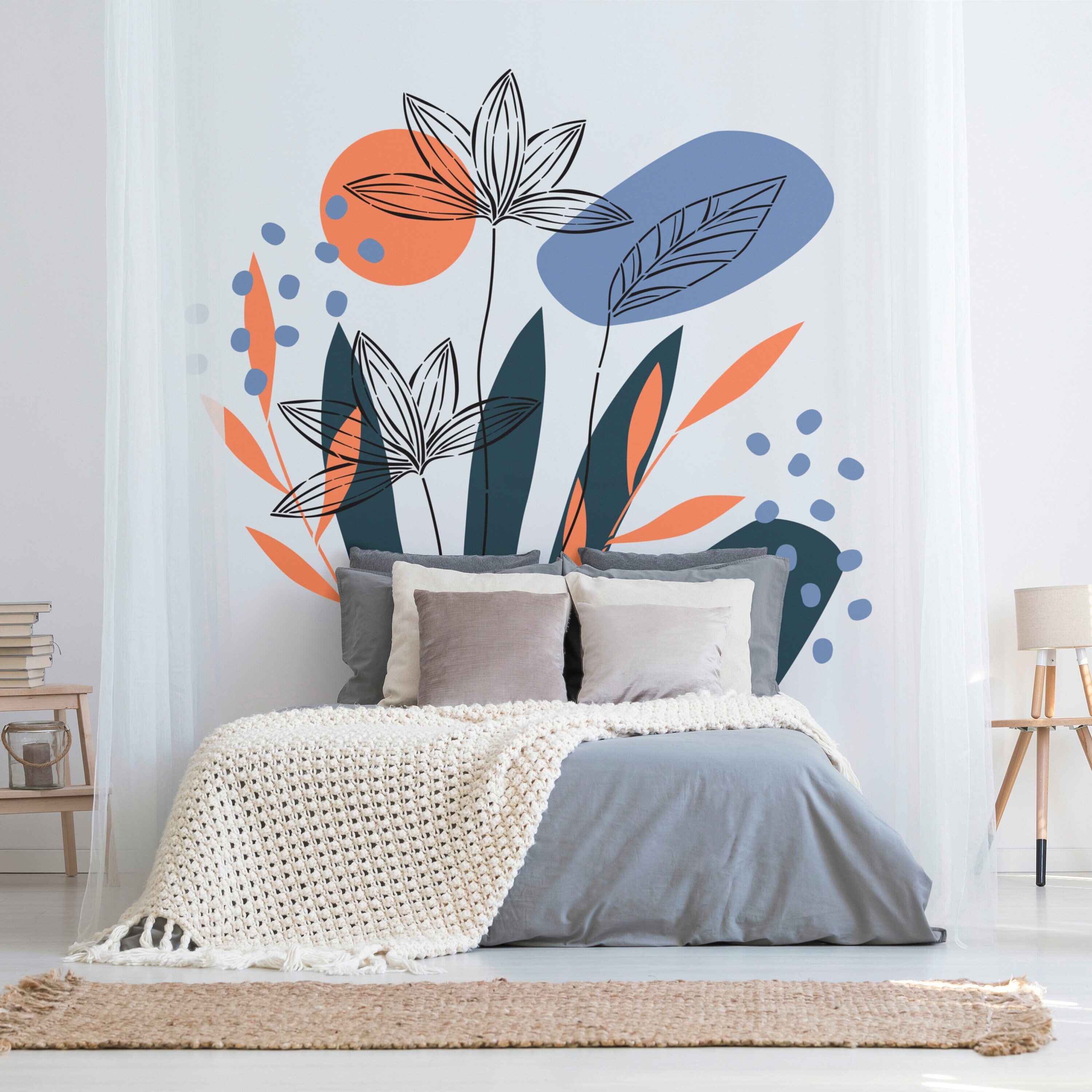 Floral Wall Art Wall Stencils for Painting Flower Wall Paint | Etsy