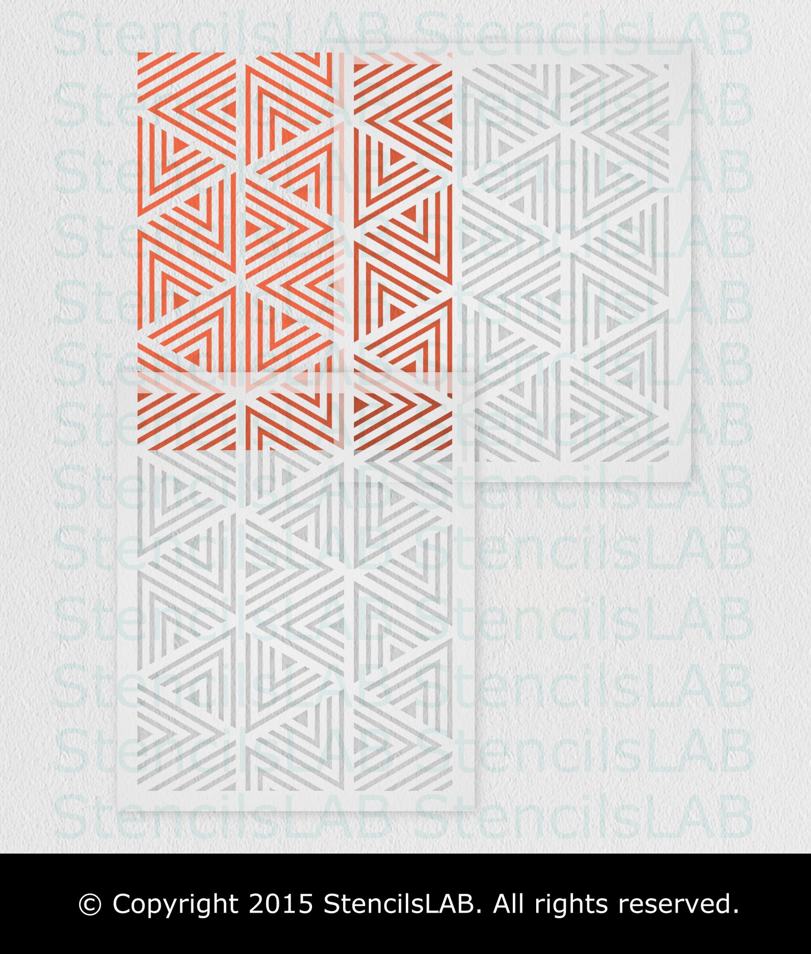 Modern Geometric Wall Stencil Seamless Triangle Pattern Etsy