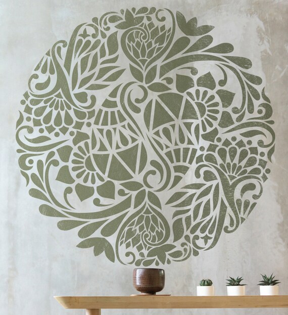 Boho Mandala Stencil Reusable Stencil for Painting Walls, Floor