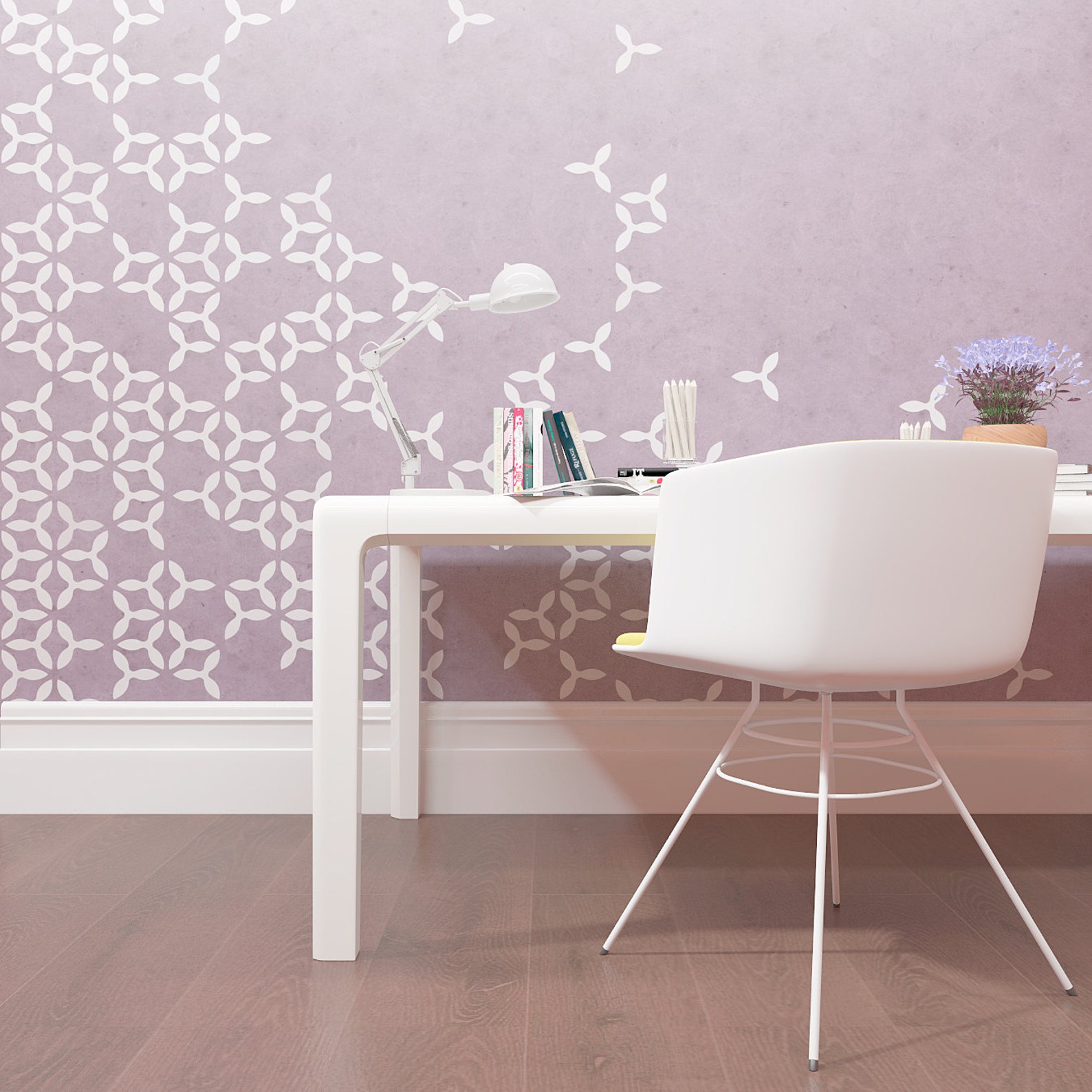 Seamless Pattern Wall Stencil Modern Geometric Wall Decor Etsy