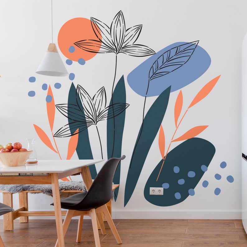 Floral Wall Art Wall Stencils For Painting Flower Wall Paint Stencils Large Pattern Wall Stencils Reusable Large Wall Painting Stencils image 4