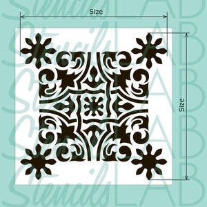 Tile Stencil Floor Stencil Stencil Furniture Stencil Floor & Wall Decor Stencil Reusable Stencil for DIY decor Floor Decor Stencil image 3