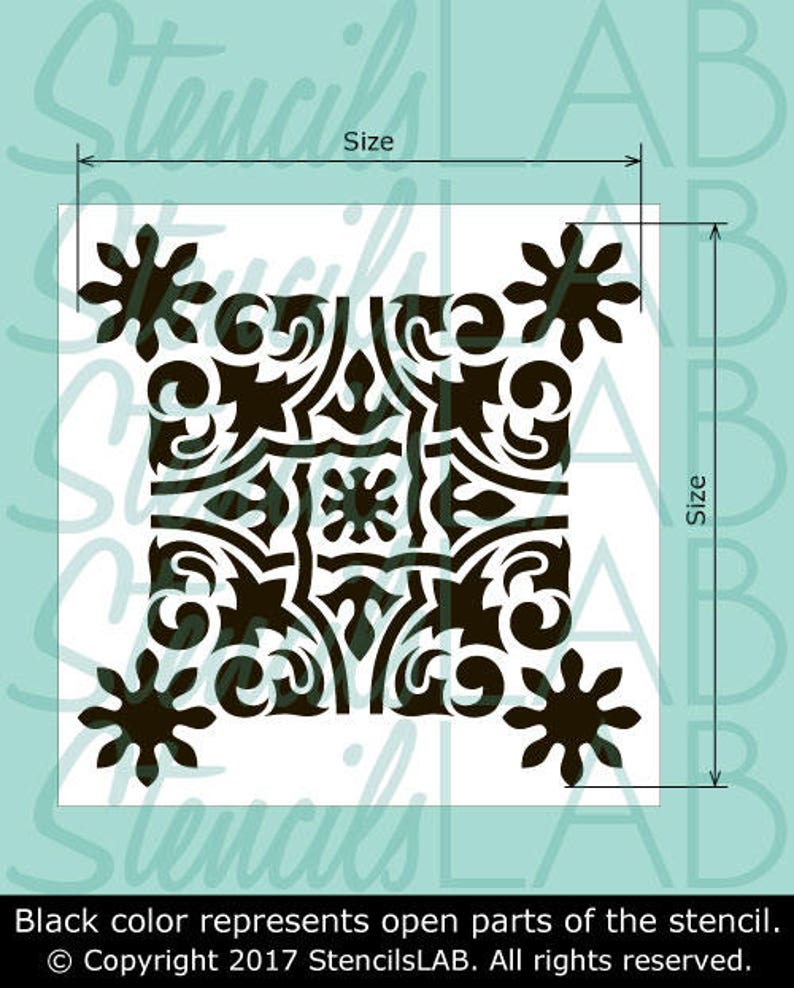 Tile Stencil Floor Stencil Stencil Furniture Stencil Floor & Wall Decor Stencil Reusable Stencil for DIY decor Floor Decor Stencil image 3