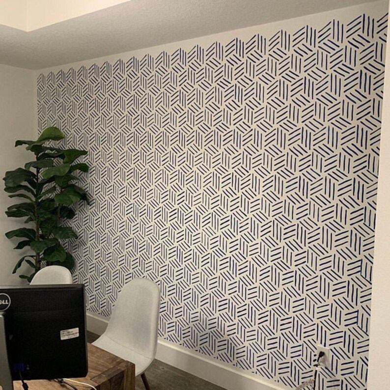 LORTIE Modern Geometric Wall Stencil Hexagon Wall Stencil Etsy