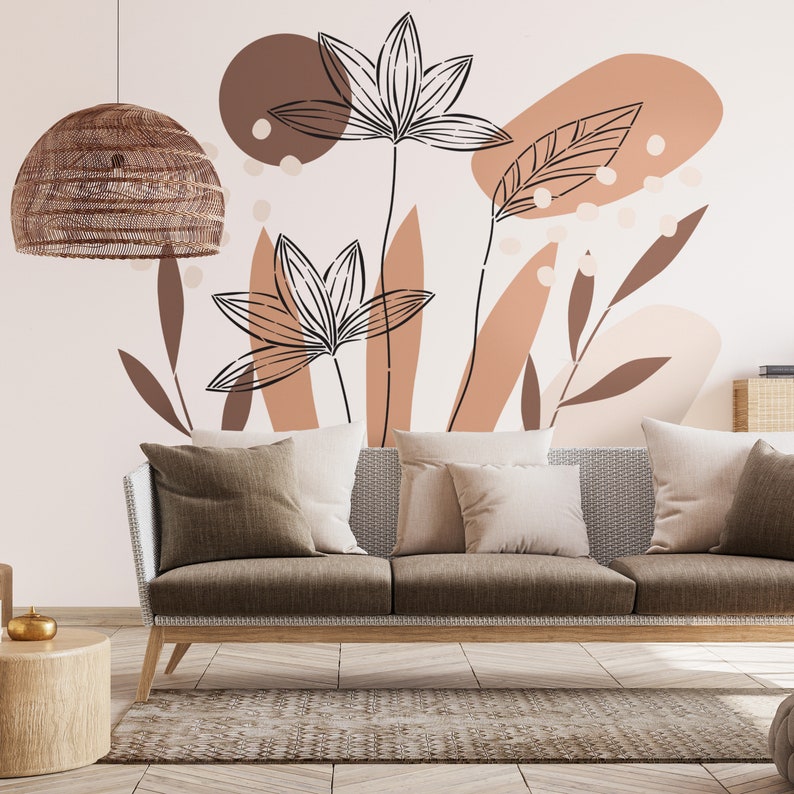 Floral Wall Art Wall Stencils for Painting Flower Wall Paint Etsy