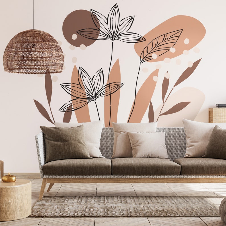 Floral Wall Art Wall Stencils For Painting Flower Wall Paint Stencils Large Pattern Wall Stencils Reusable Large Wall Painting Stencils image 7