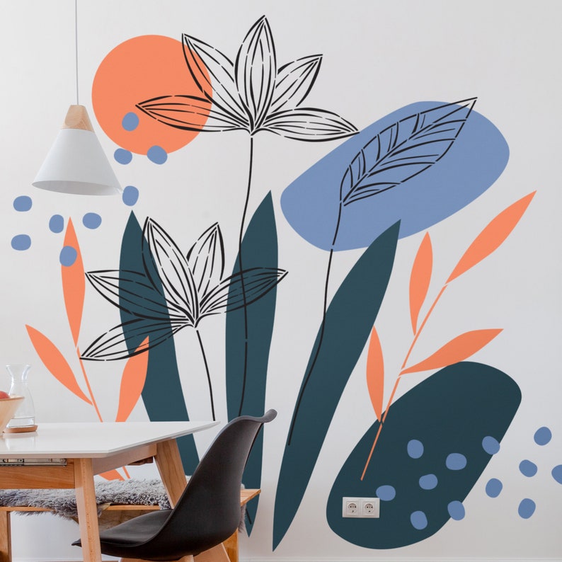 Floral Wall Art Wall Stencils For Painting Flower Wall Paint Stencils Large Pattern Wall Stencils Reusable Large Wall Painting Stencils image 5