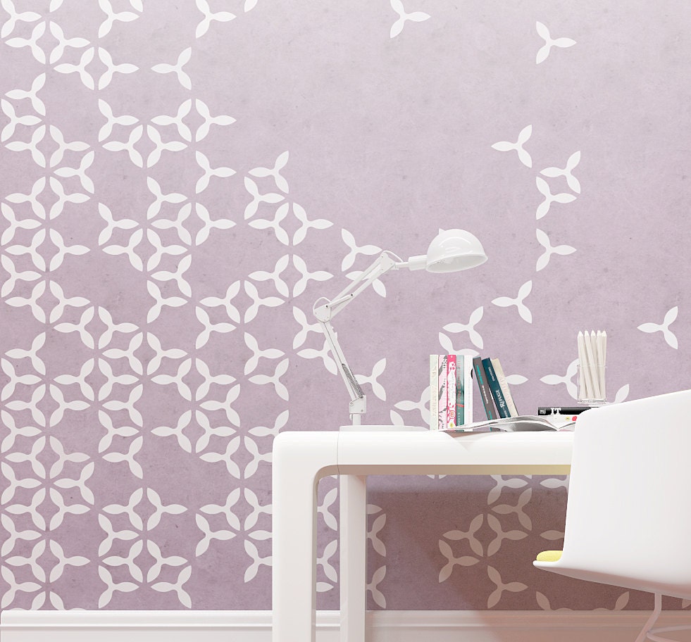 Modern Geometric Wall Stencil Modern Wall Decor Geometric Etsy