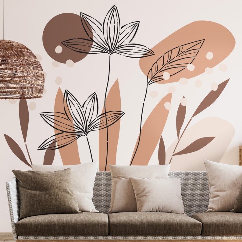 Floral Wall Art Wall Stencils For Painting Flower Wall Paint Stencils Large Pattern Wall Stencils Reusable Large Wall Painting Stencils image 8