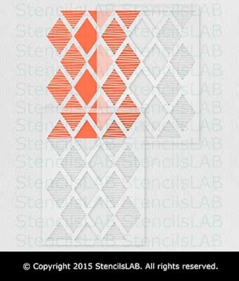 Wall Stencil Modern Geometric Wall Stencil Reusable Stencils Etsy