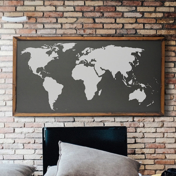 World Map Stencil- Wall Art Stencil- StencilsLAB