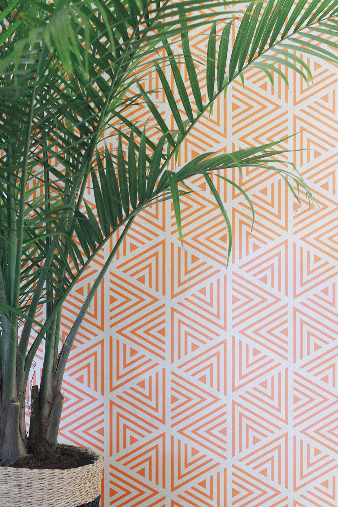 Modern Geometric Wall Stencil Seamless Triangle Pattern Etsy