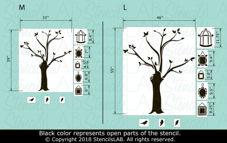 FAMILY TREE wall stencils pack large wall stencils tree wall Etsy