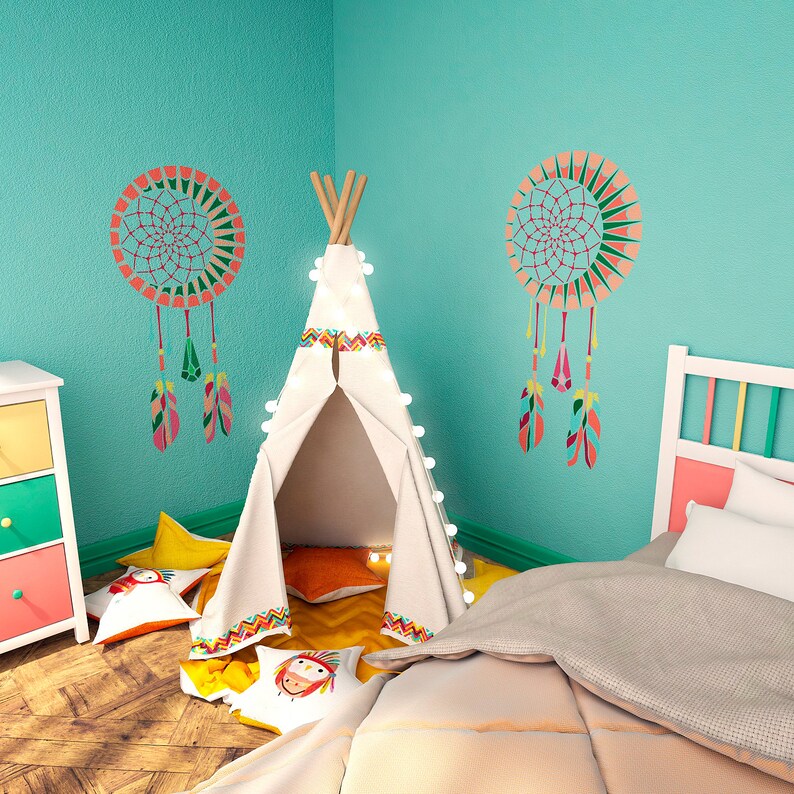 Dream Catcher Stencil Nursery Wall Art Stencil Large Dream Etsy