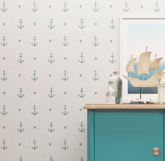 Anker Muster Schablone Wand Schablone Kinderzimmer Allover Etsy