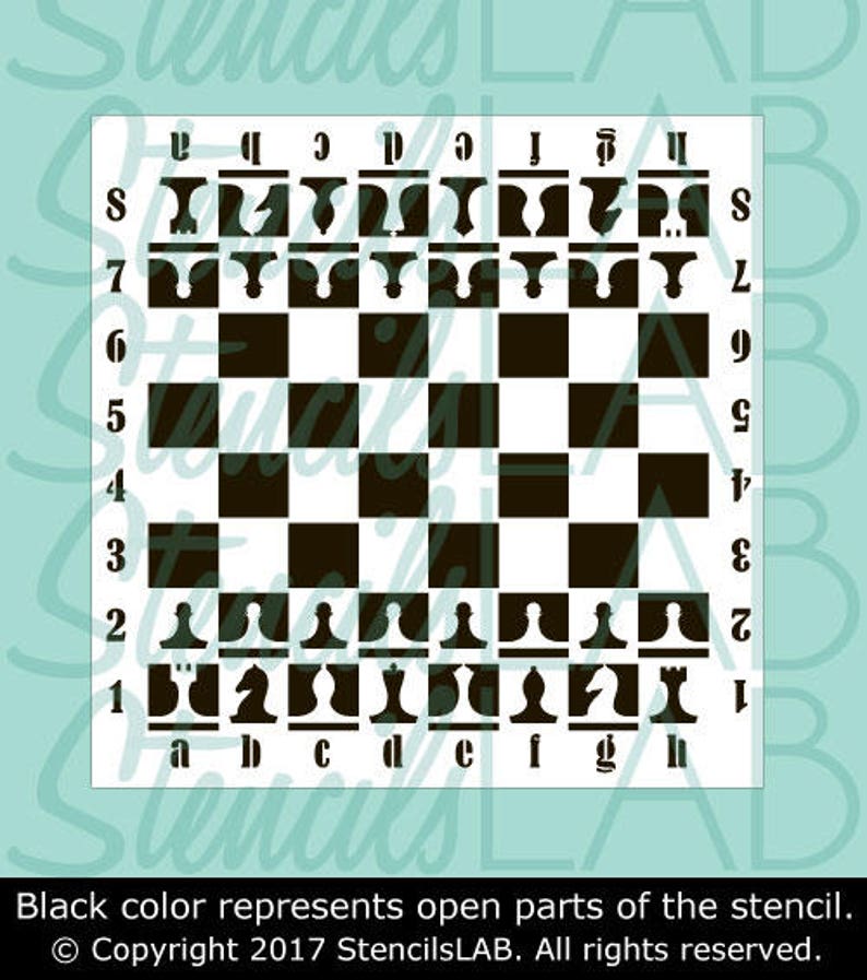DIY Chess Board Stencil Chess Table Stencil Furniture &amp; | Etsy