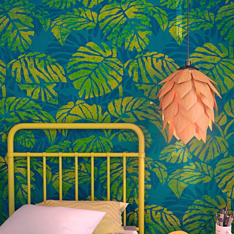TROPICS Nursery Wall Stencil Modern Wall Stencil Nursery Etsy